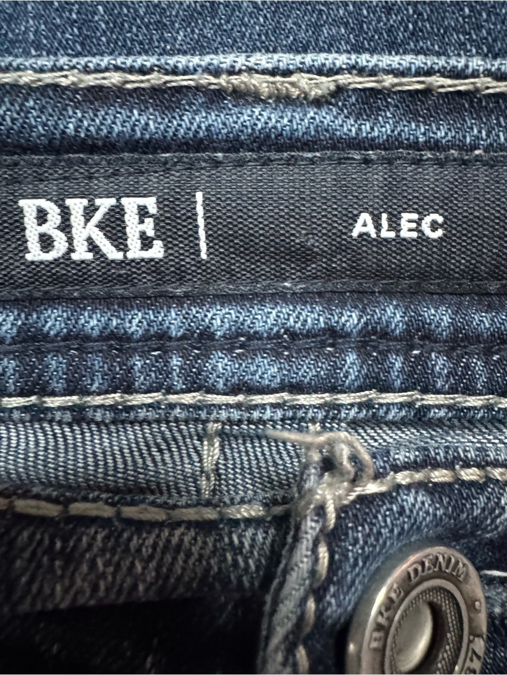 BKE Alec Men’s 26 Straight Stretch Jeans Blue Medium Wash Embroidered - Picture 6 of 9